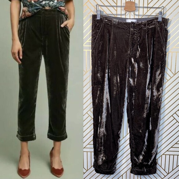 Anthropologie Pants - Anthropologie Ett:Twa Cuffed Velvet Trousers Pants